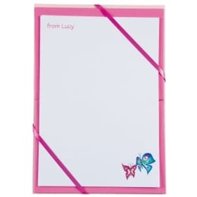 Named Notepaper - Butterfly (Pink) image