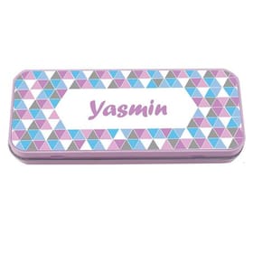 Named Pencil Tin - Pink Geo image 1