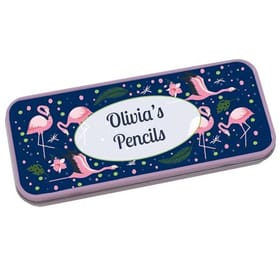 Personalised Pencil Tin - Flamingos image 1