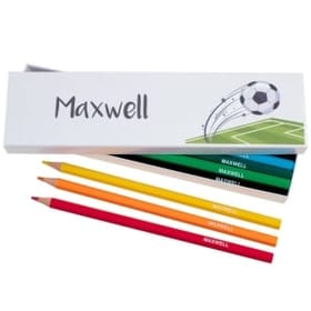 Box of 12 Named Colouring Pencils - Football image 1