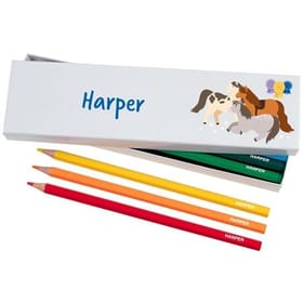 Box of 12 Named Colouring Pencils - Ponies image 1