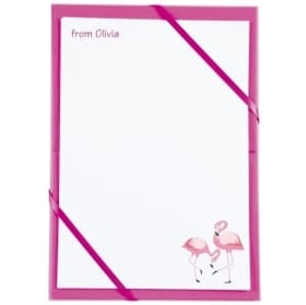 Named Notepaper - Flamingos image