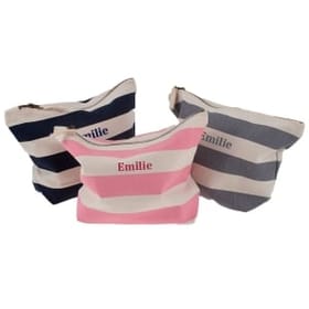 Personalised Striped Accessory Bag image 1