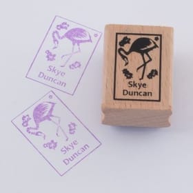 Named Rubber Stamp - Flamingos image