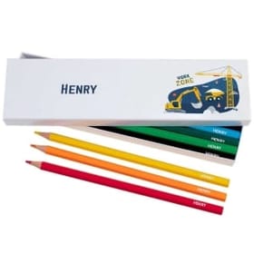 Box of 12 Named Colouring Pencils - Construction Site image 1