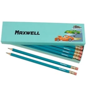 Box of 12 Named HB Pencils - Crazy Cars image 1