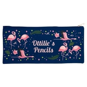 Personalised Canvas Pencil Case - Flamingos image 1