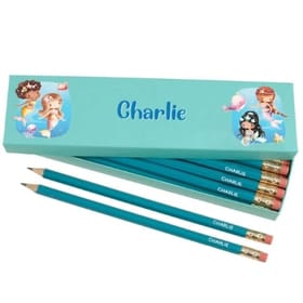 Box of 12 Named HB Pencils - Mermaids image 2