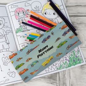 Personalised Canvas Pencil Case - Crazy Cars image 2