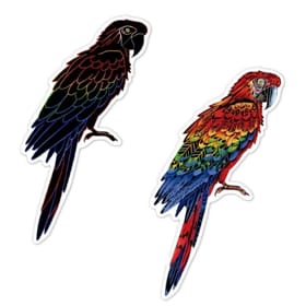 Scratch Stickers - Birds Before and After Parrots
