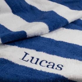 Personalised Striped Cotton Towel - Royal Blue