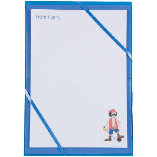 Named Notepaper - Pirate (Blue)