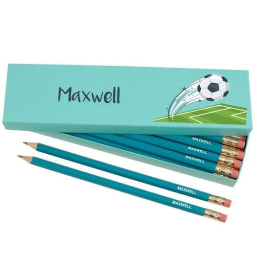 Box of 12 Named HB Pencils - Football