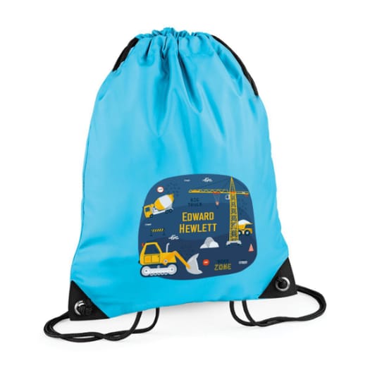 Construction Site Personalised Swim Bag
