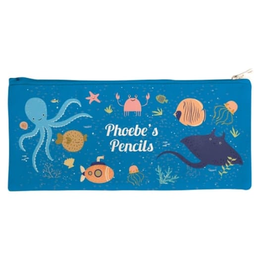 Personalised Canvas Pencil Case - Ocean Life