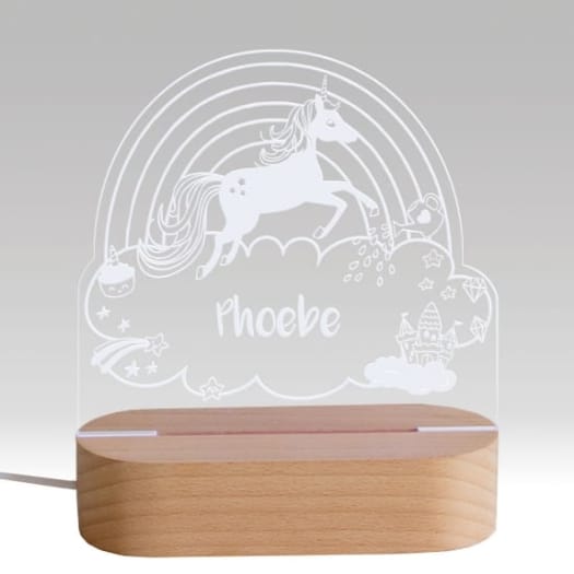 Personalised Rainbow Unicorn LED Light