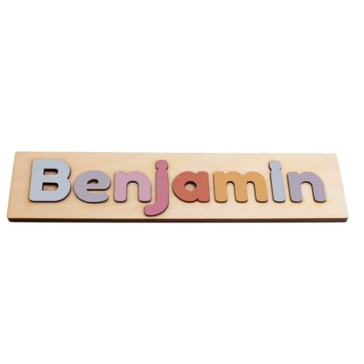 Wooden Name Puzzle 8-12 - Pastel Colours
