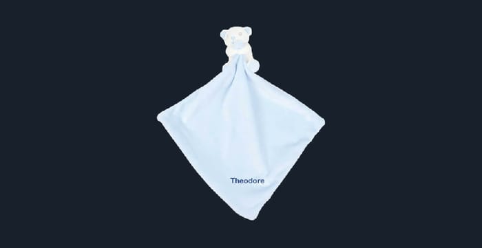 Personalised Blue Bear Comforter