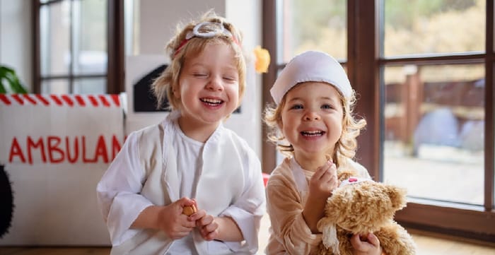 Children playing dress